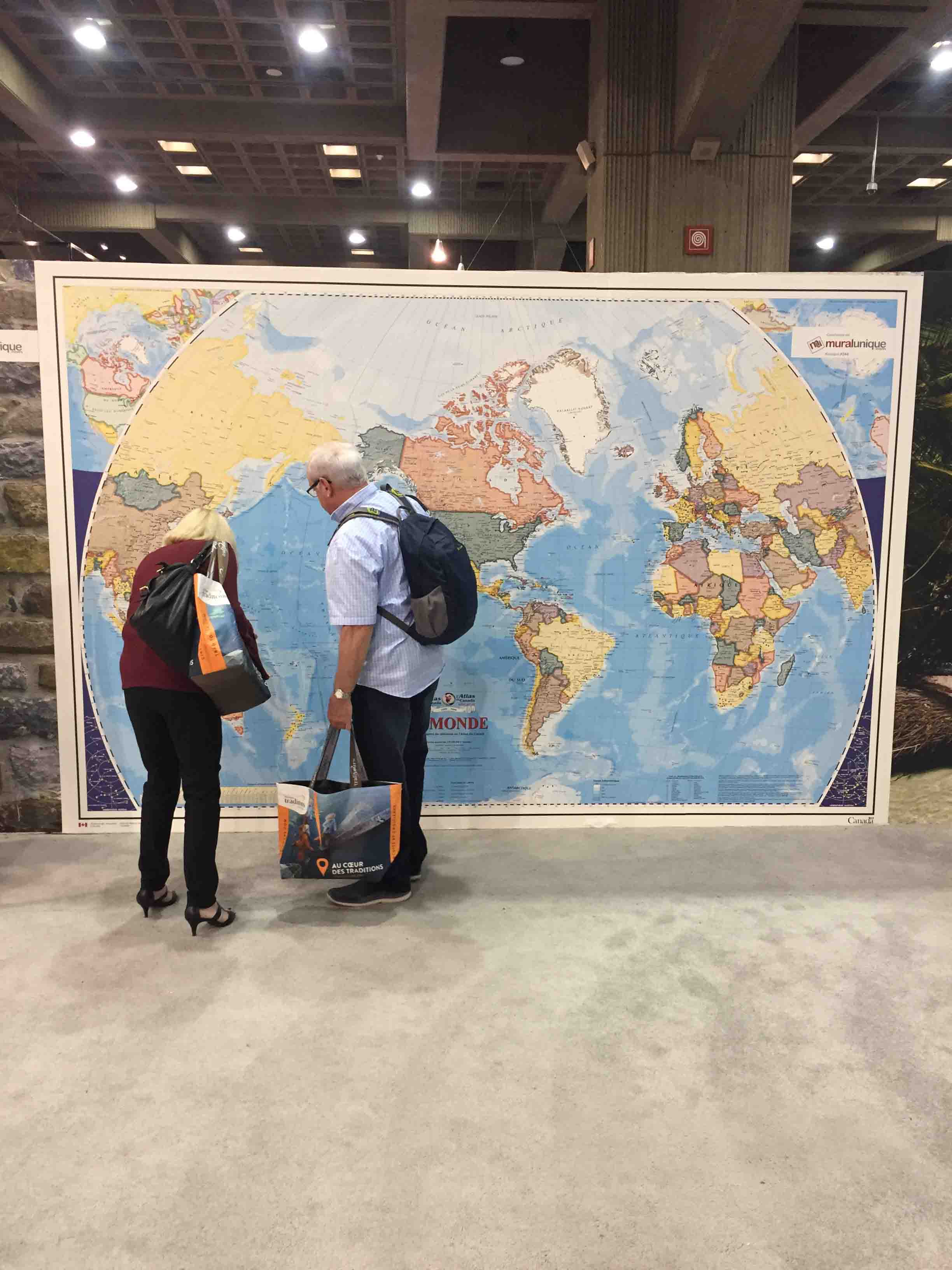 Carte du monde avec animaux - Papier peint mural pour enfants - Motif :  continent - Géant - Océan - 366 x 254 cm - Décoration murale - Poster géant  en