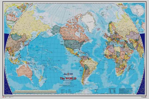 Wallpaper Mural World Map (English Version) | Muralunique