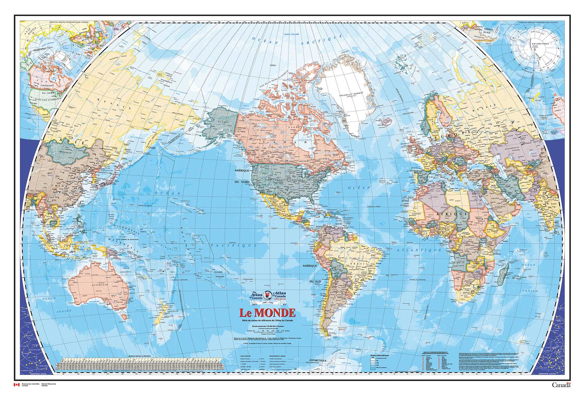 Carte du monde mural -  France