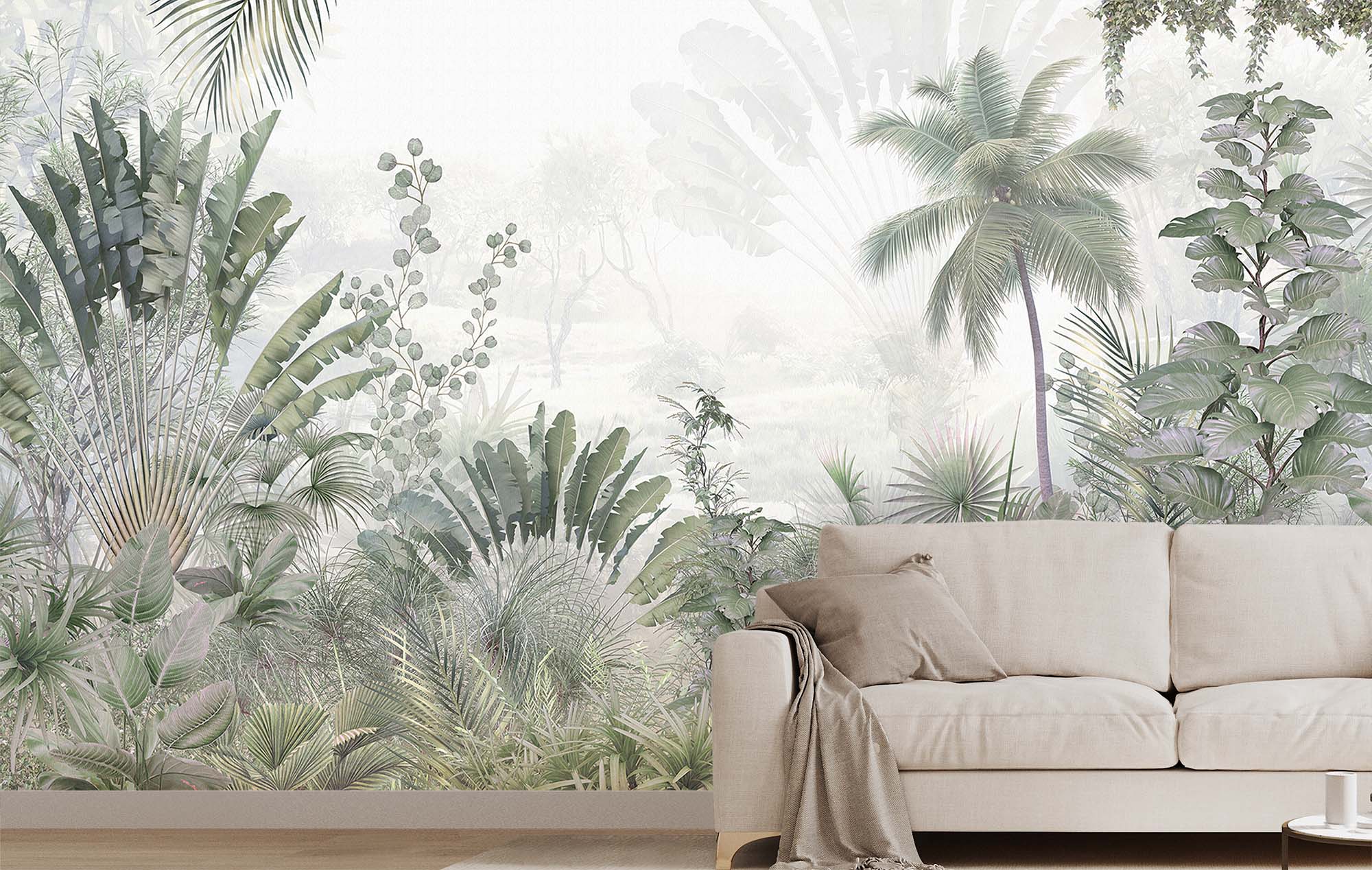 Forage Geometric Jungle Leaf Wallpaper Living Room Metallic