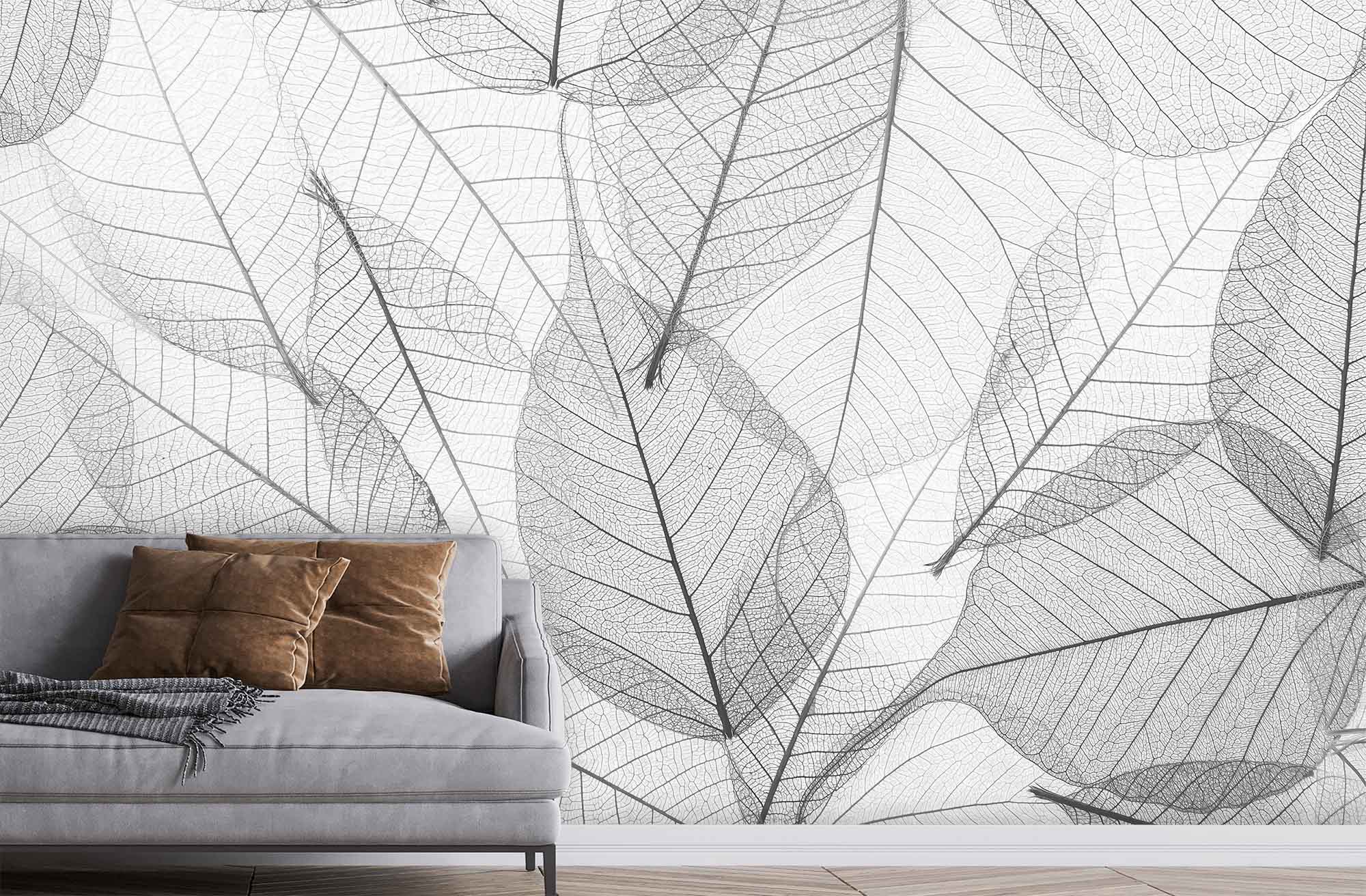 Gold and white wallpaper | Leaf by Erica Wakerly